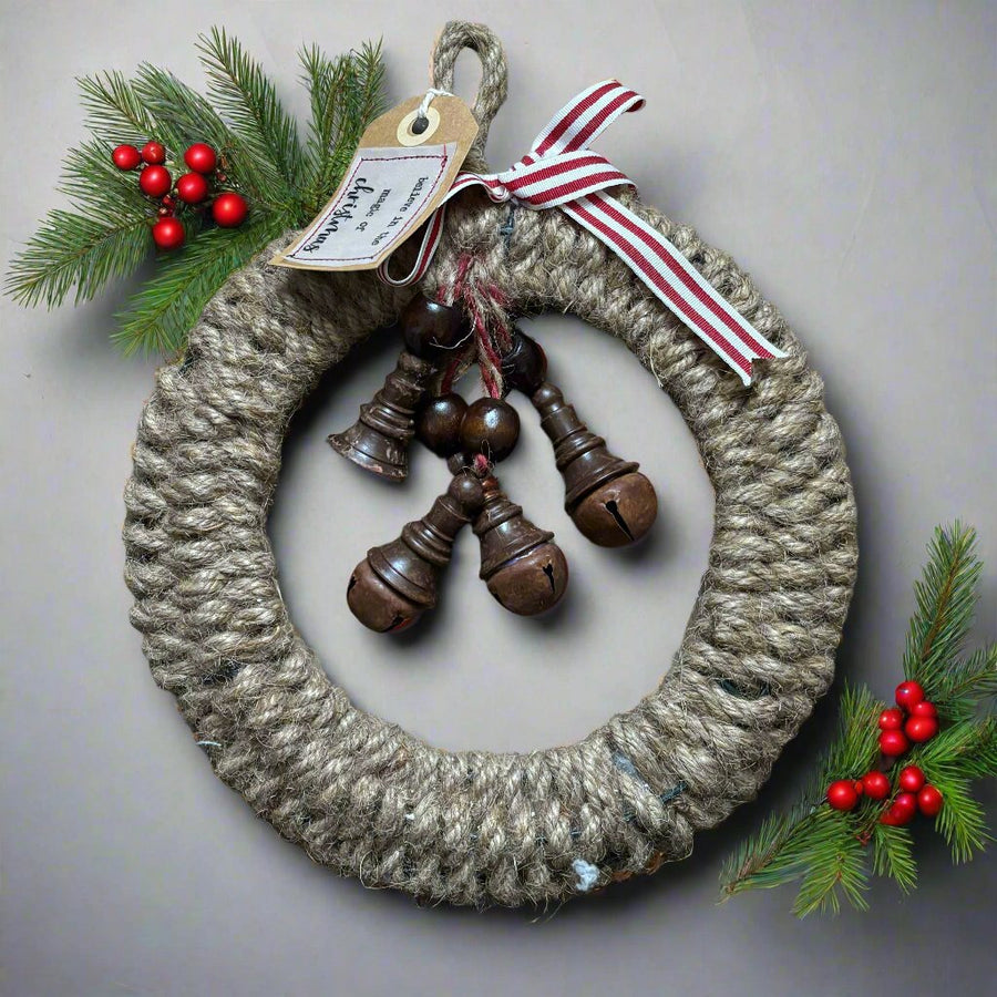 handmade brown bell wreath