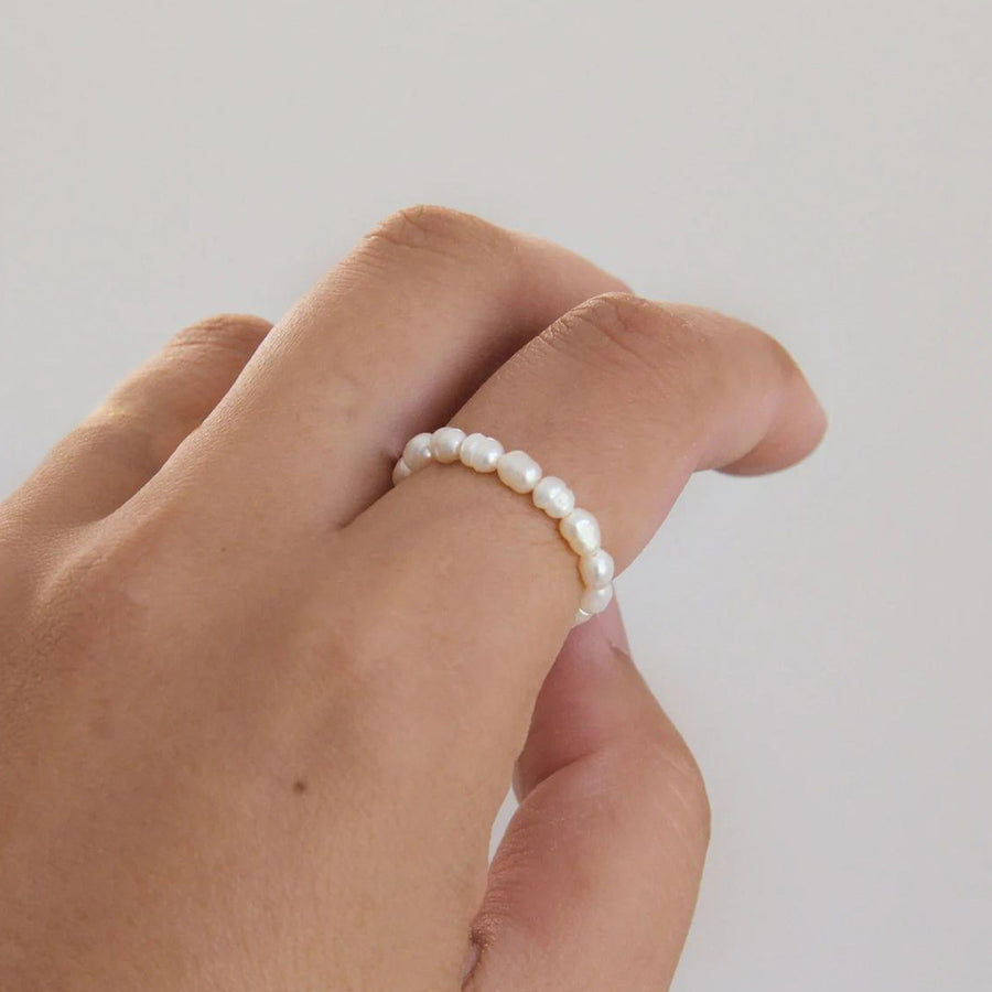 pearl droplet ring