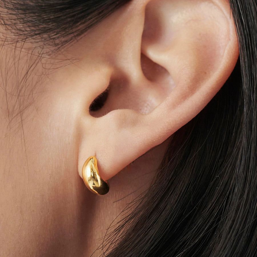 bold bubble huggie earrings