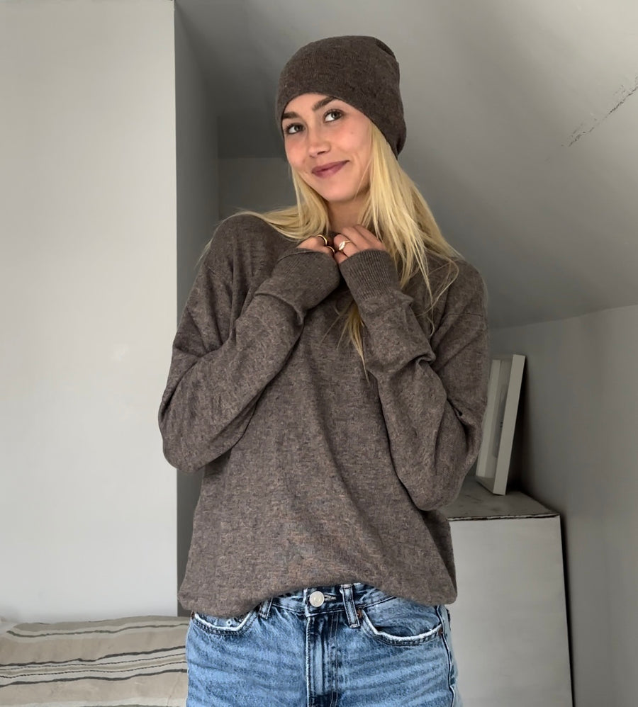 brown cashmere sweater