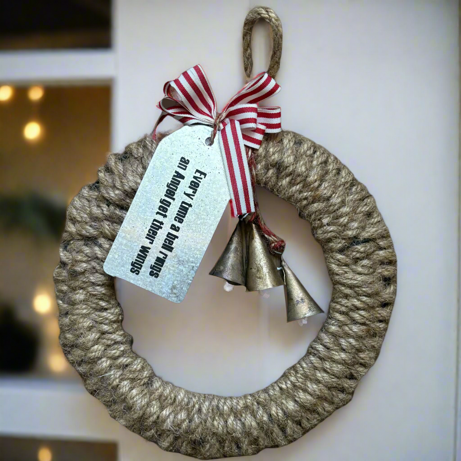 handmade mini bell wreath