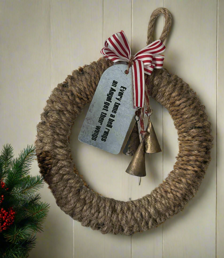 handmade mini bell wreath