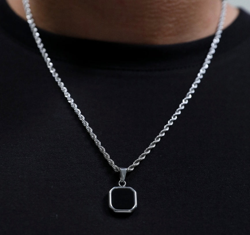 black onyx pendant necklace