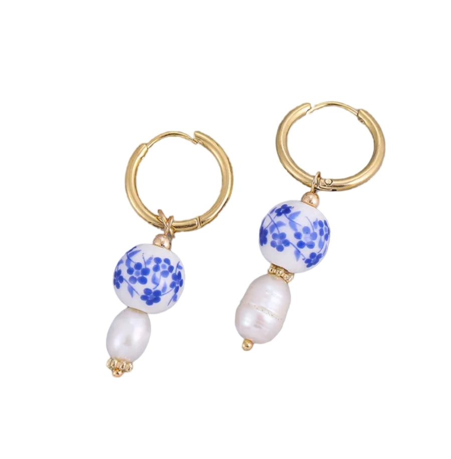 Ceramic pearl hoops